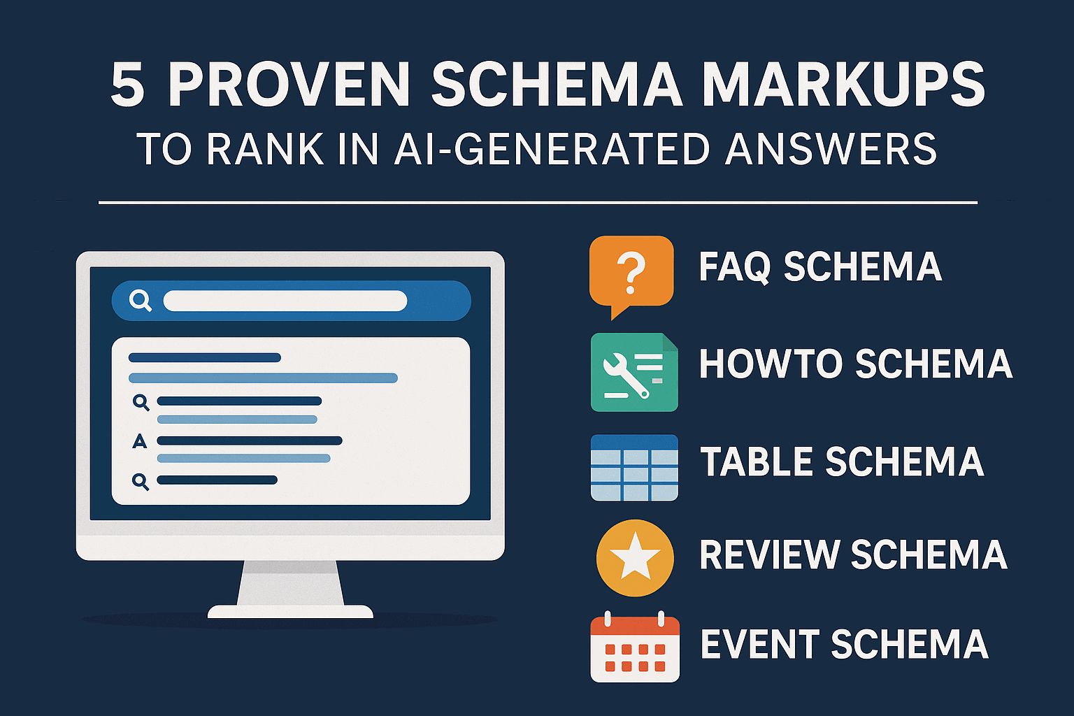 5 Proven Schema Markups (FAQ, How-To Table) to Rank in AI‑Generated Answers